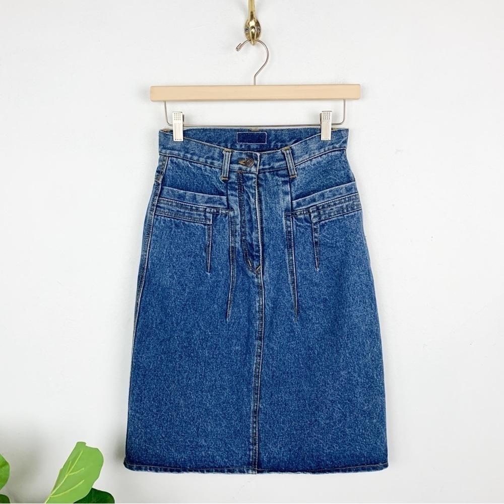 VTG 90s Jordache High Waisted Denim Skirt Sz 24